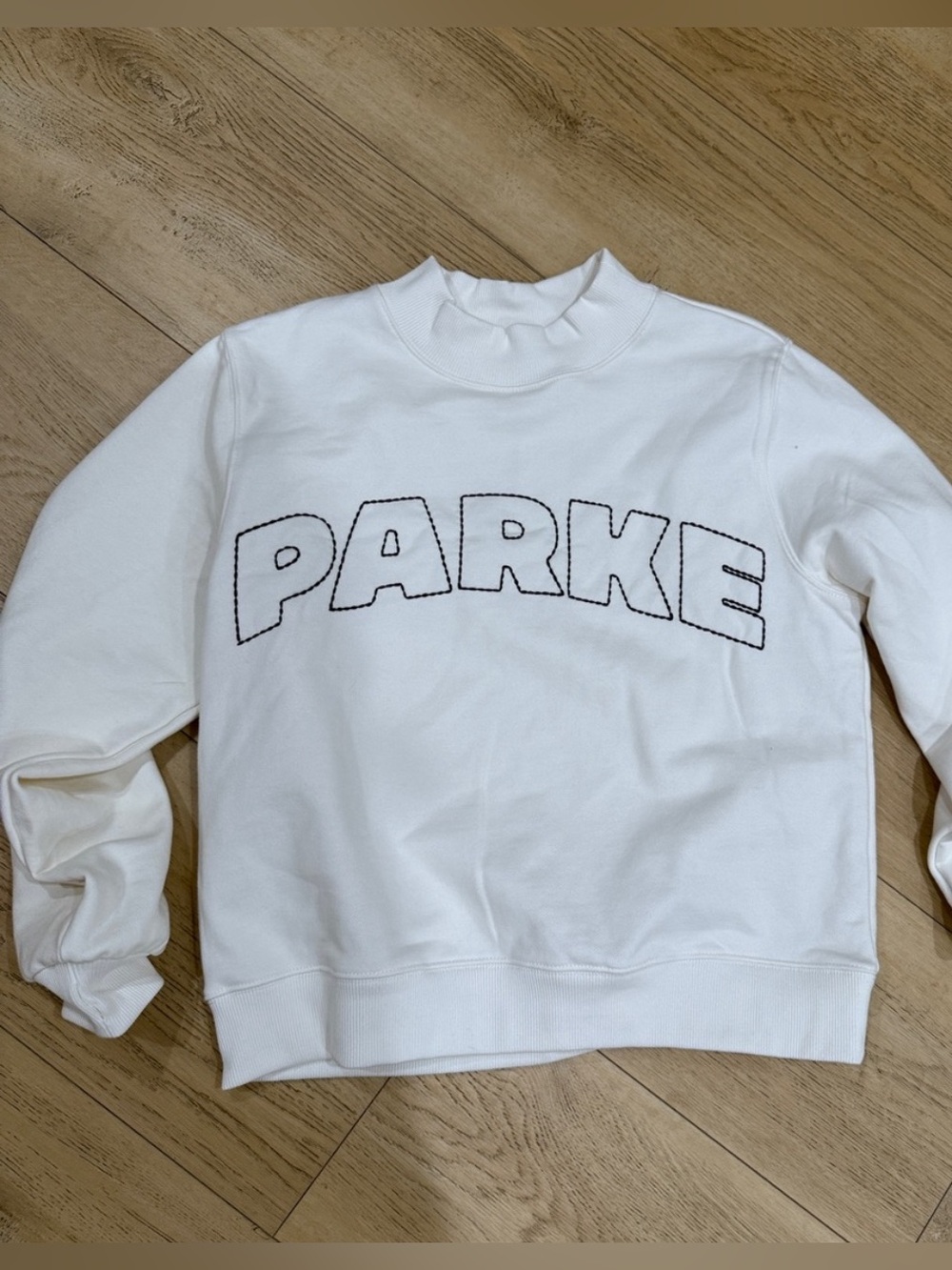 Parke x Target White Sweatshirt with Black Stitched Logo